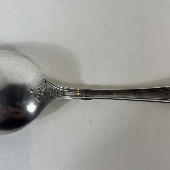 Antique Schulz & Fischer Cleopatra Sterling Silver Serving Spoon, Monogram S - Picture 4 of 4
